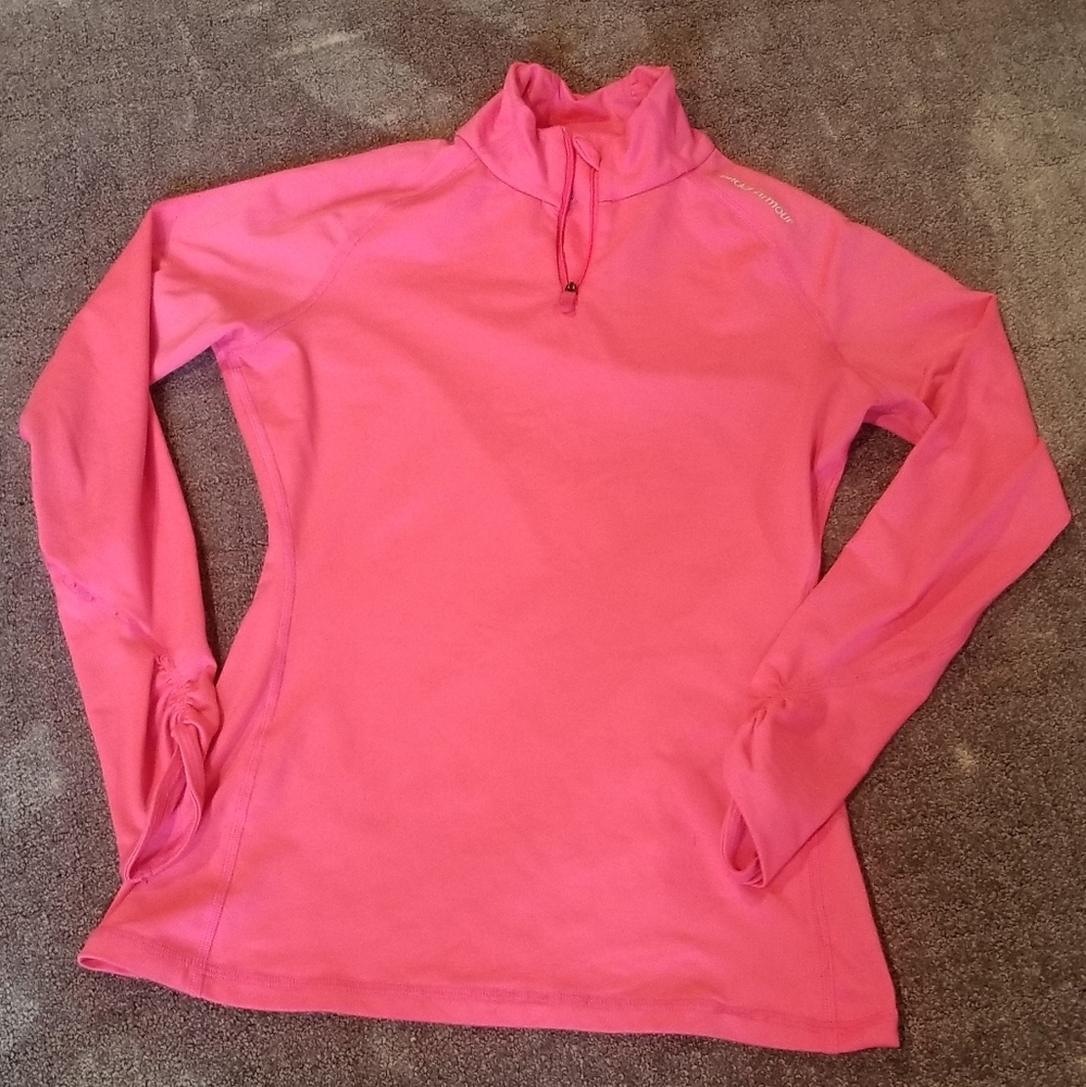 Under Armour Women's Pink Quarter-Zip Long Sleeve Top